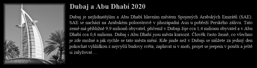 Dubaj a Abu Dhab 2020
